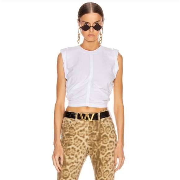 ALEXANDER WANG High Twist Crop Top With Ties In White Size M - Picture 14 of 14